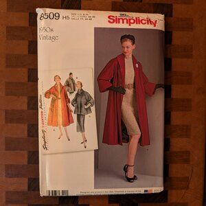 Simplicity 8509 - Uncut - 1950s Vintage - Sizes 6-14 - Coat and Jacket